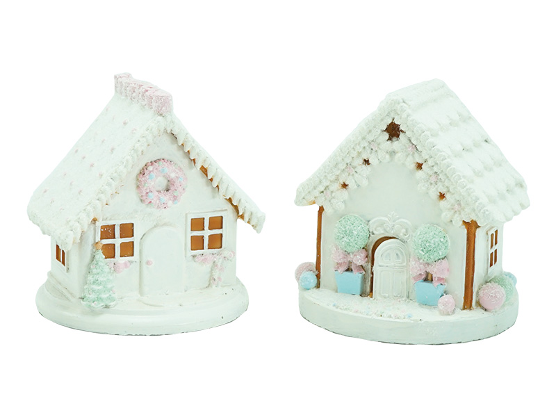 Lebkuchenhaus aus Poly, 12,5x12,5x12,5cm    Lebkuchenhaus aus Poly, 12,5x12,5x12,5cm