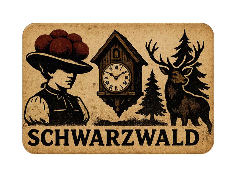Souvenir Foto Kunststoff Magnet Schwarzwald 8x5cm Souvenir Foto Kunststoff Magnet Schwarzwald 8x5cm