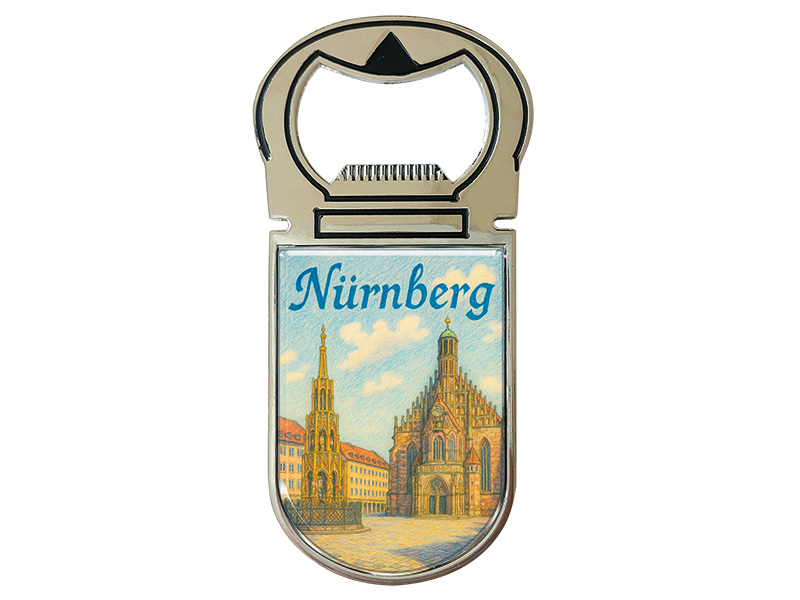 Souvenir Magnet Kapselheber aus Metall Nürnberg 4x9cm