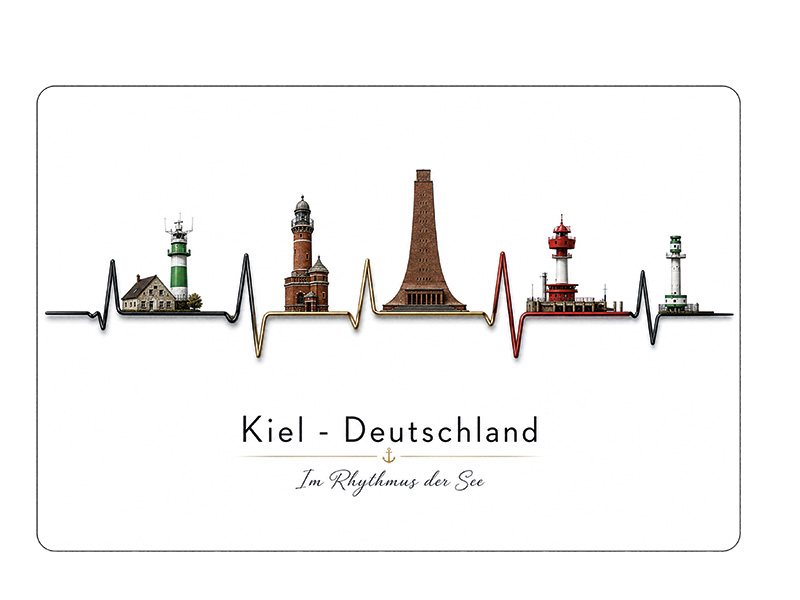 Souvenir Foto Magnet Kiel aus Steingut 6x4,5cm