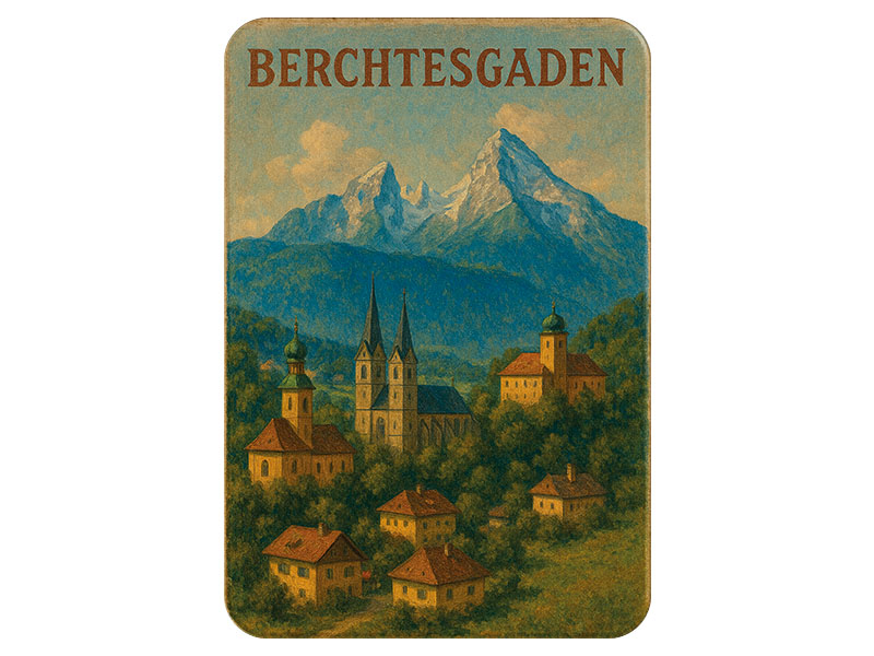 Souvenir Foto Kunststoff Magnet Berchtesgaden 8x5cm