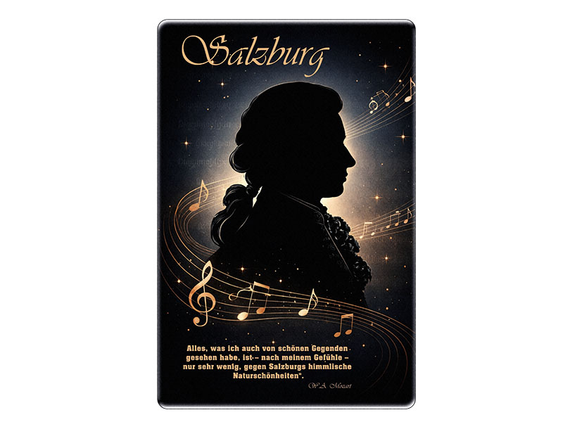 Souvenir Foto Magnet Salzburg aus Steingut 6x4,5cm