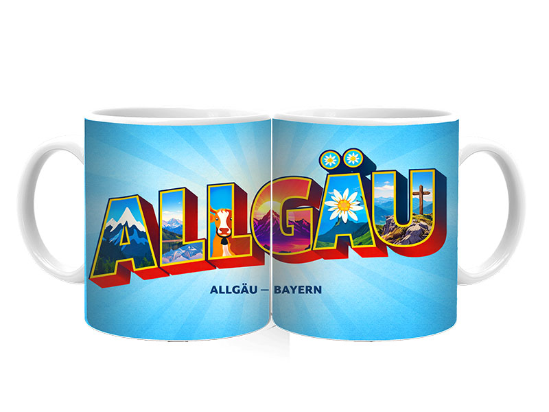 Souvenir ceramic mug  Allgau Ø8x9,5cm