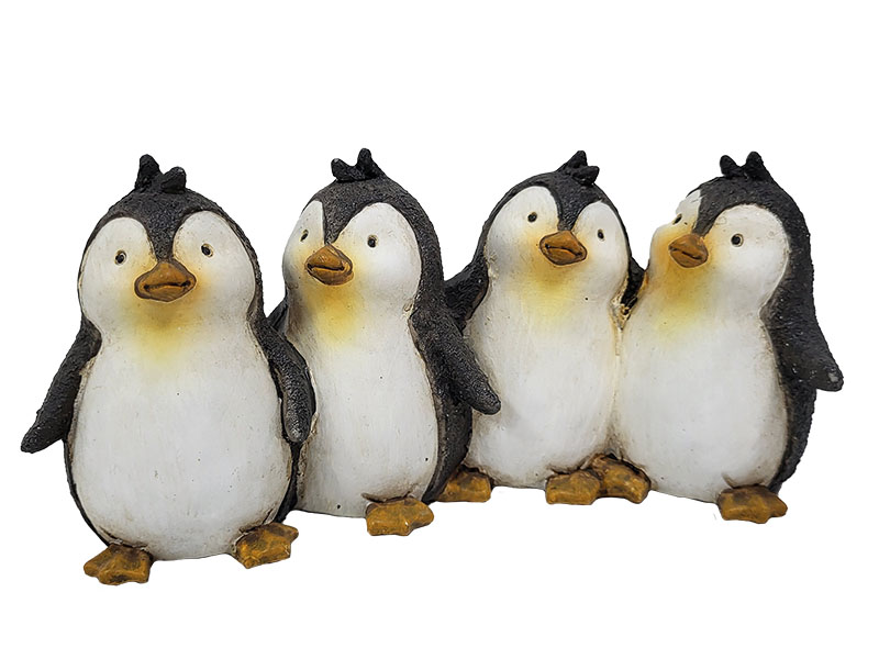 Poly penguin, group of 4, 23x11x10cm