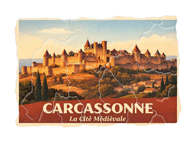 Souvenir Foto Magnet Carcassonne aus Kunststoff 8x5cm