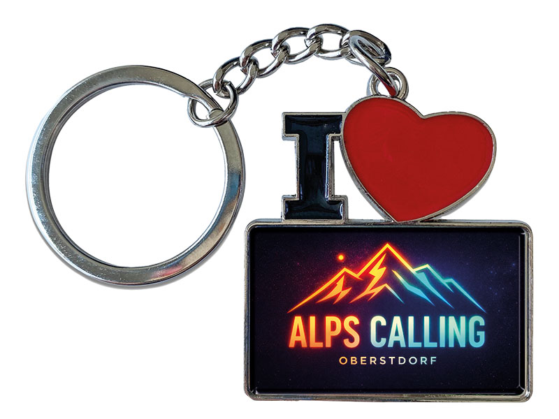 Souvenir Schlüsselanhänger Oberstdorf aus Metall 11x4cm