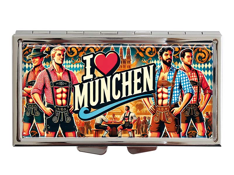 Souvenir Metall Pillendose München 8,5x4,5cm Souvenir Metall Pillendose München 8,5x4,5cm