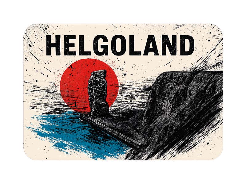 Souvenir Foto Kunststoff Magnet Helgoland 8x5cm