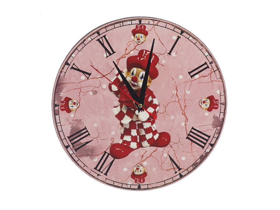 13300 Holz Wanduhr Clown