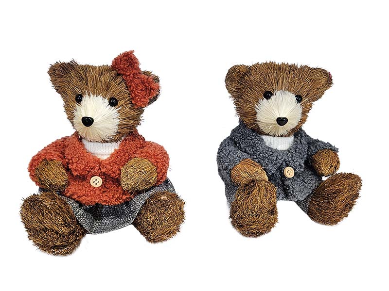 Bär in Strohoptik 14x13x16cm    Bär in Strohoptik 14x13x16cm