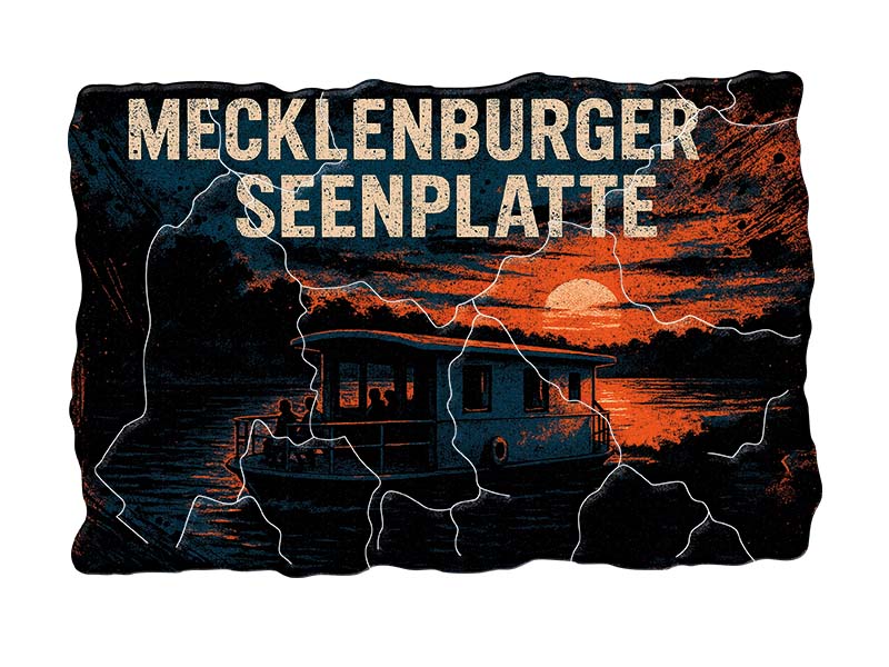 Souvenir Foto Kunststoff Magnet Seenplatte 8x5cm