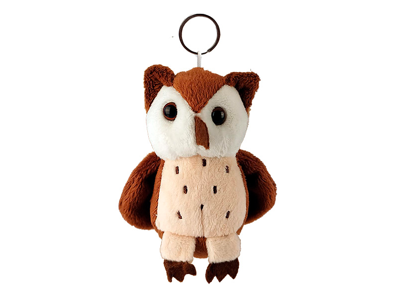Eule aus Plüsch mit Schlüsselanhänger, 11x5x11cm    Eule aus Plüsch mit Schlüsselanhänger, 11x5x11cm