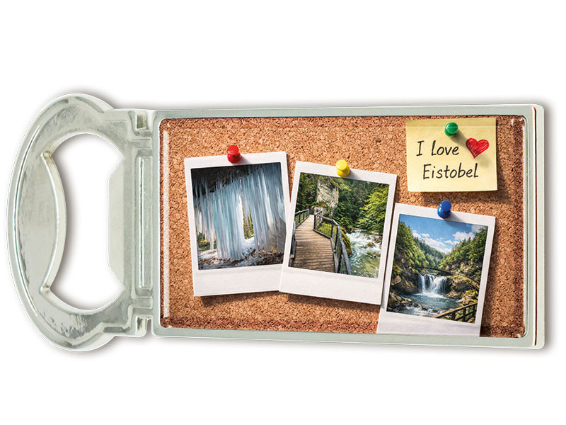 Souvenir Kapselheber Magnet Eistobel aus Metall 3x9cm