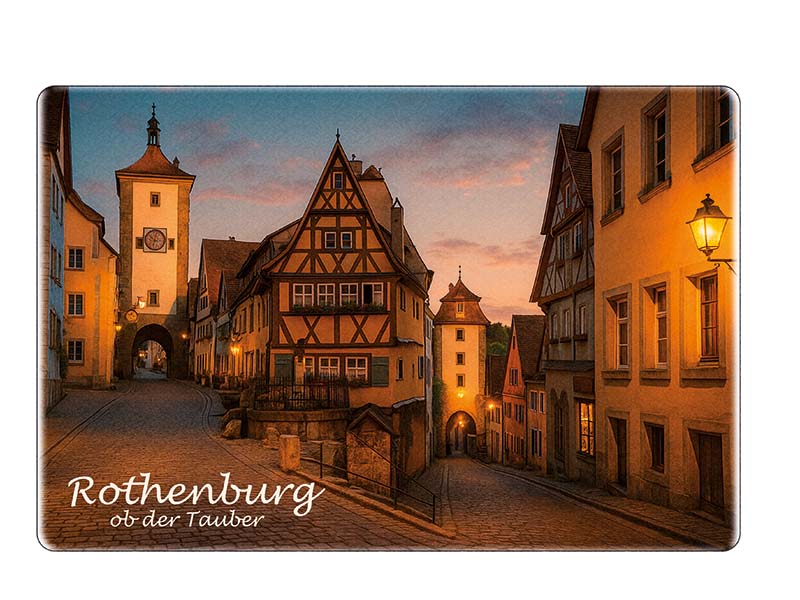 Souvenir Foto Magnet Steingut Rothenburg 6x4,5cm Souvenir Foto Magnet Steingut Rothenburg 6x4,5cm