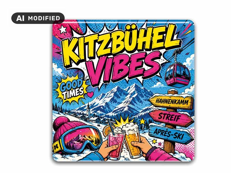 Souvenir Foto Magnet Kitzbühel 3,5x3,5cm