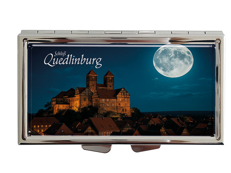 Souvenir Metall Pillendose Quedlinburg 8,5x4,5cm Souvenir Metall Pillendose Quedlinburg 8,5x4,5cm