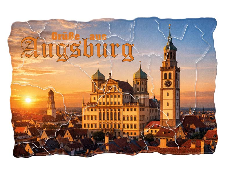 Souvenir Foto Magnet Augsburg aus Kunststoff 8x5cm