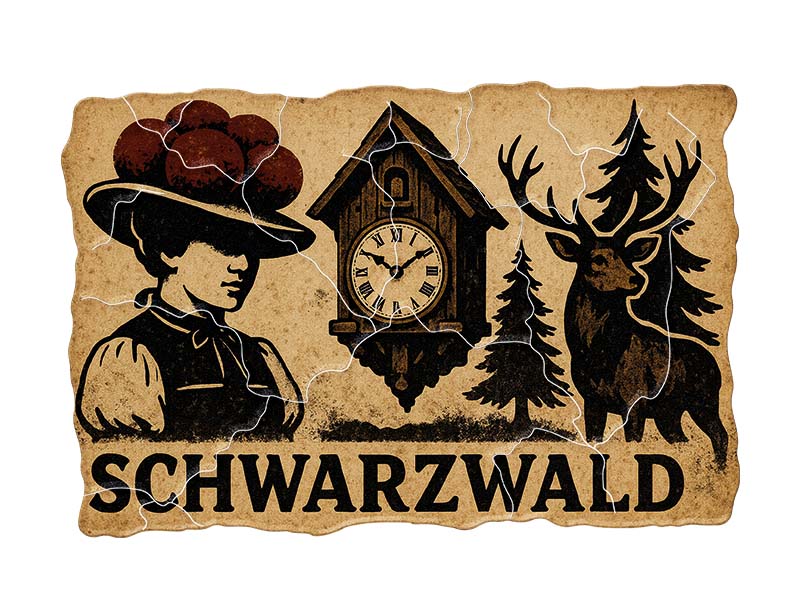 Souvenir Foto Kunststoff Magnet Schwarzwald 8x5cm