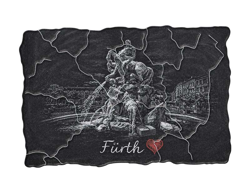 Souvenir plastic magnet mosaic Fürth 8x5cm