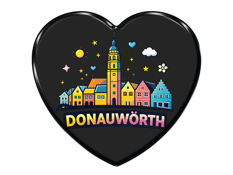 Souvenir Foto Magnet Herz Donauwörth 6,5x6cm