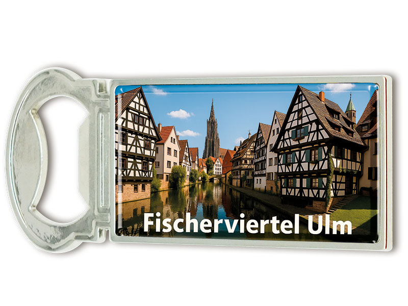Souvenir Magnet Kapselheber aus Metall Ulm 3x9cm
