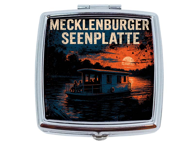 Souvenir Metall Pillendose Seenplatte 6x5,5cm