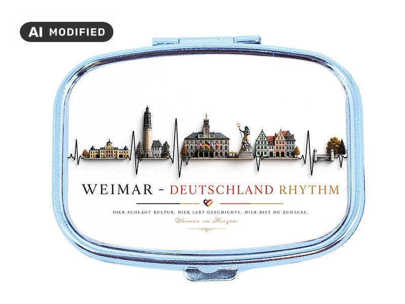 Souvenir Pillendose Weimar aus Metall 6x4,5cm