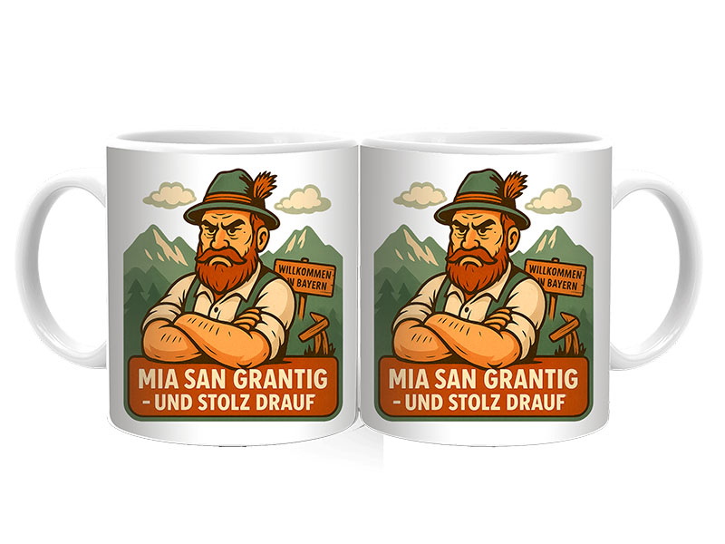 Souvenir Foto Keramik Tasse Bayern Ø8x9,5cm