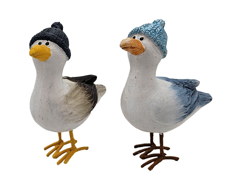 Möwe mit Mütze aus Poly 8,5x5x11cm   