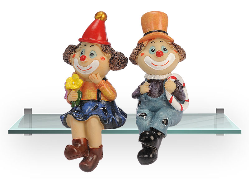 17379 Poly clown sitting for edge 6x8x15cm