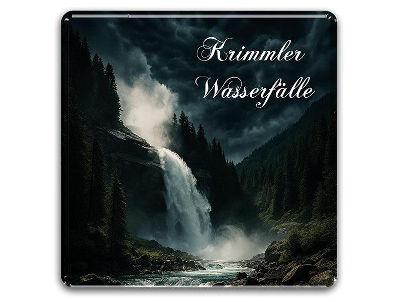 Souvenir Foto Magnet Krimmler Wasserfälle 8x8cm