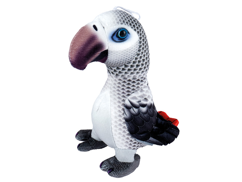 Grau-Papagei aus Plüsch, 10x12x23cm    Grau-Papagei aus Plüsch, 10x12x23cm