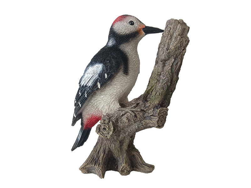 Poly great spotted woodpecker 13x9x19cm