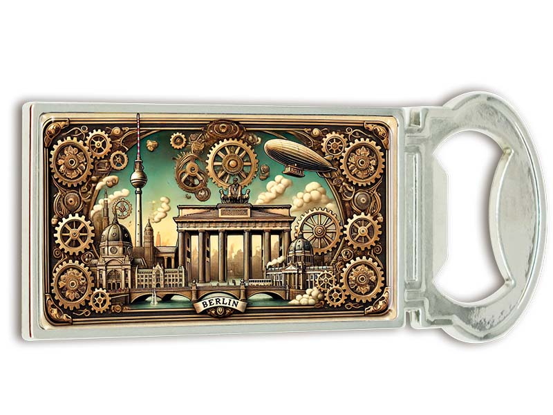 Souvenir Magnet Kapselheber aus Metall Berlin 3x9cm Souvenir Magnet Kapselheber aus Metall Berlin 3x9cm