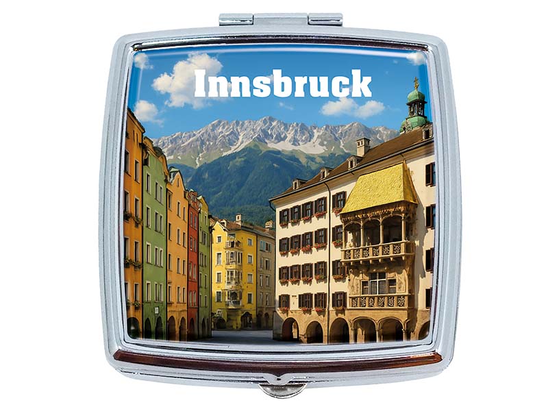 Souvenir Pillendose Innsbruck aus Metall 6x5,5cm