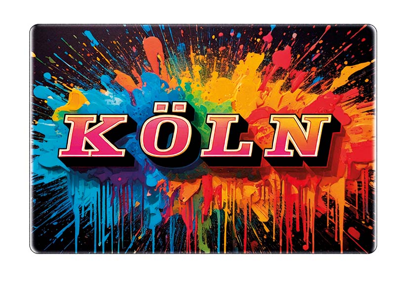 Souvenir Foto Magnet Steingut Koeln 6x4,5cm