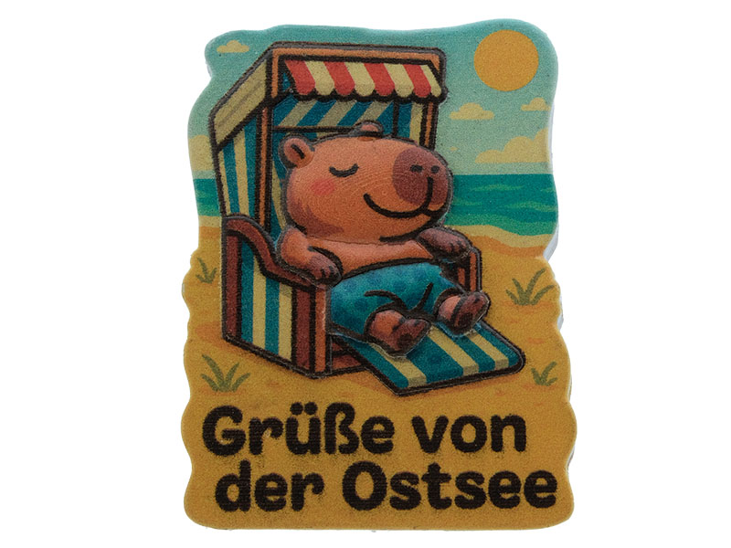 3D magnet capybara Baltic sea, poly, 5,5x0,5x7,5cm