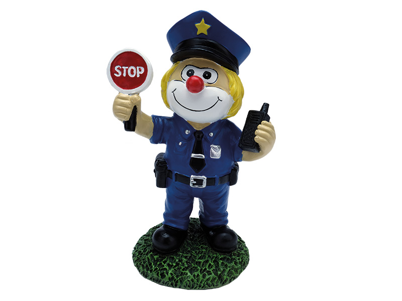 Clown Polizist aus Poly 13x9x22cm