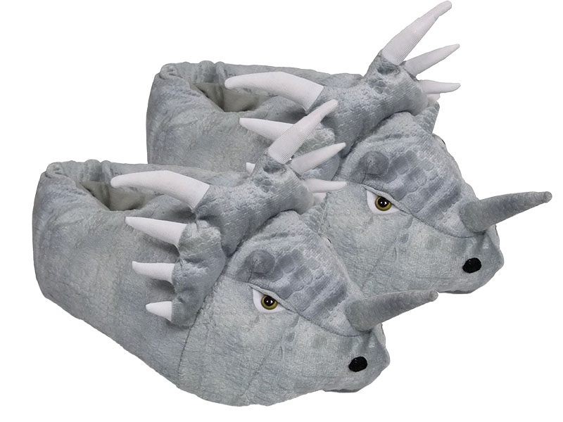 33036 Plüsch Hausschuhe Dino Gr. XL