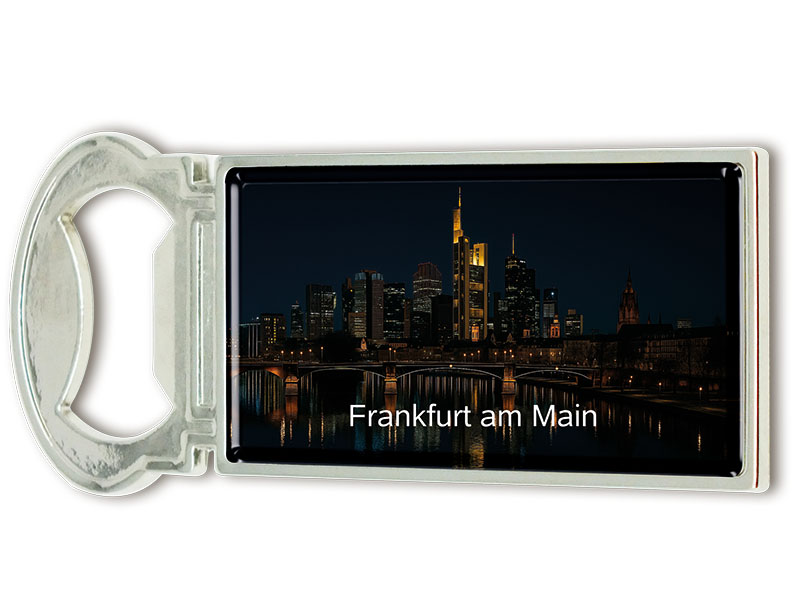 Souvenir Metal magnet bottle opener Frankfurt 3x9cm