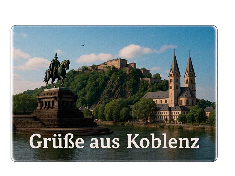 Souvenir Foto Magnet Steingut Koblenz 6x4,5cm