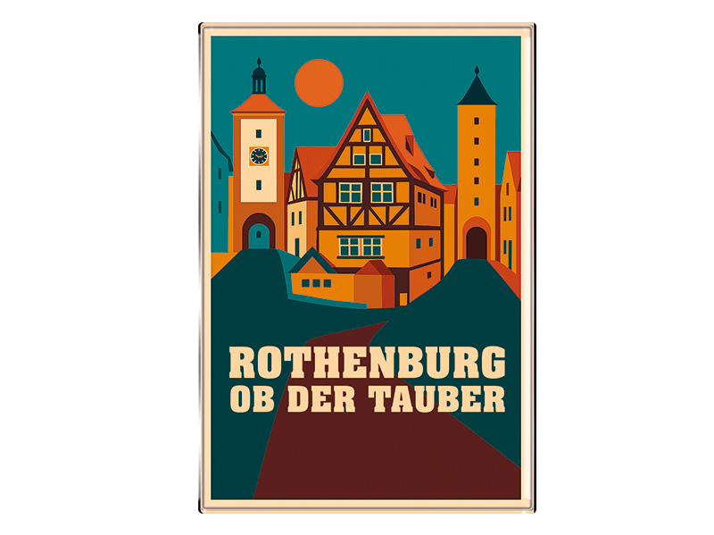 Foto ricordo magnetica Rothenburg 9,5x6,5 cm