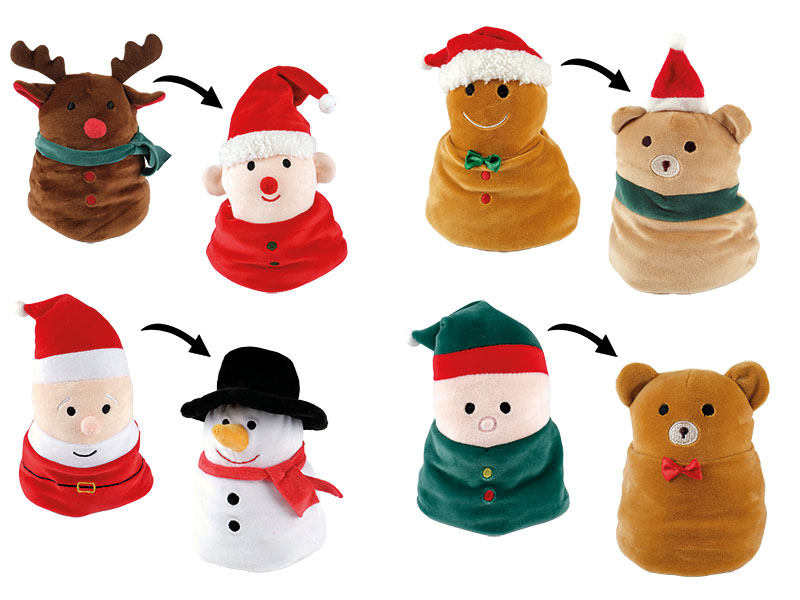 Wendeplüsch Weihnachten, 14x14x17cm    Wendeplüsch Weihnachten, 14x14x17cm