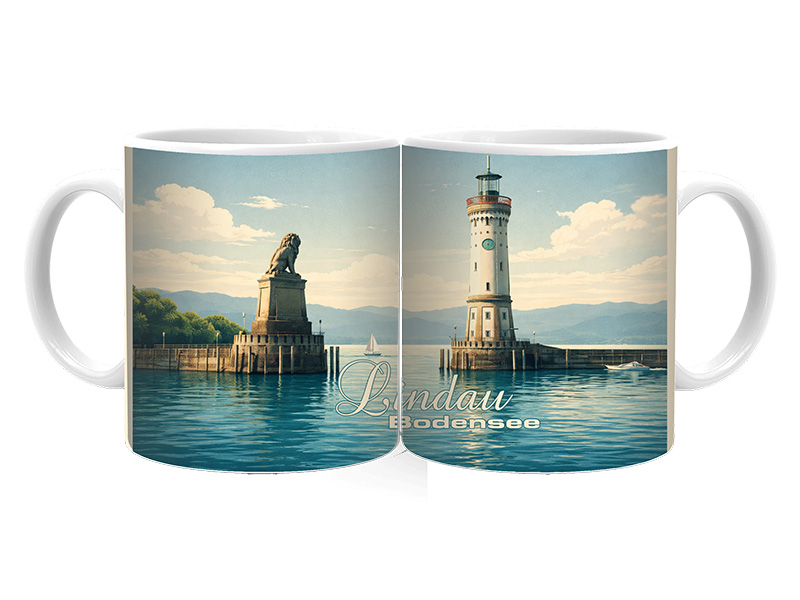 Souvenir Foto Tasse Lindau aus Keramik Ø8x9,5cm