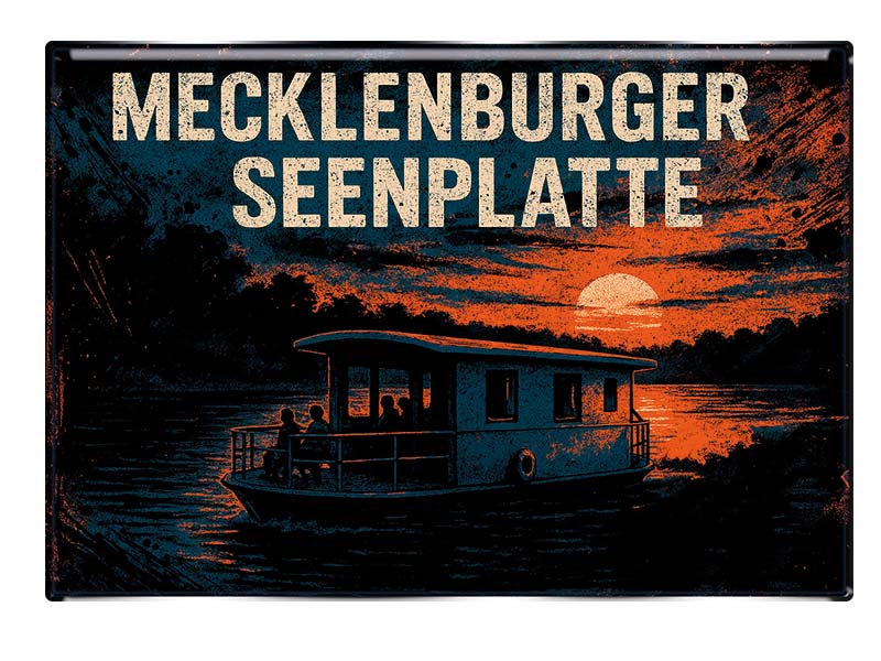 Souvenir Foto Magnet rechteckig Seenplatte 8x5,5cm