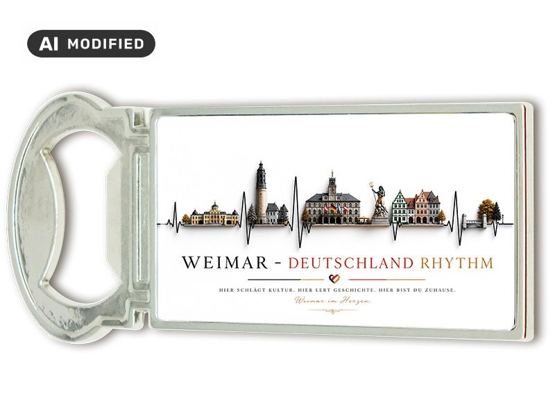Souvenir Kapselheber Magnet Weimar aus Metall 3x9cm