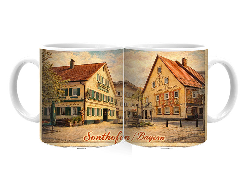 Souvenir ceramic mug Sonthofen Ø8x9,5cm