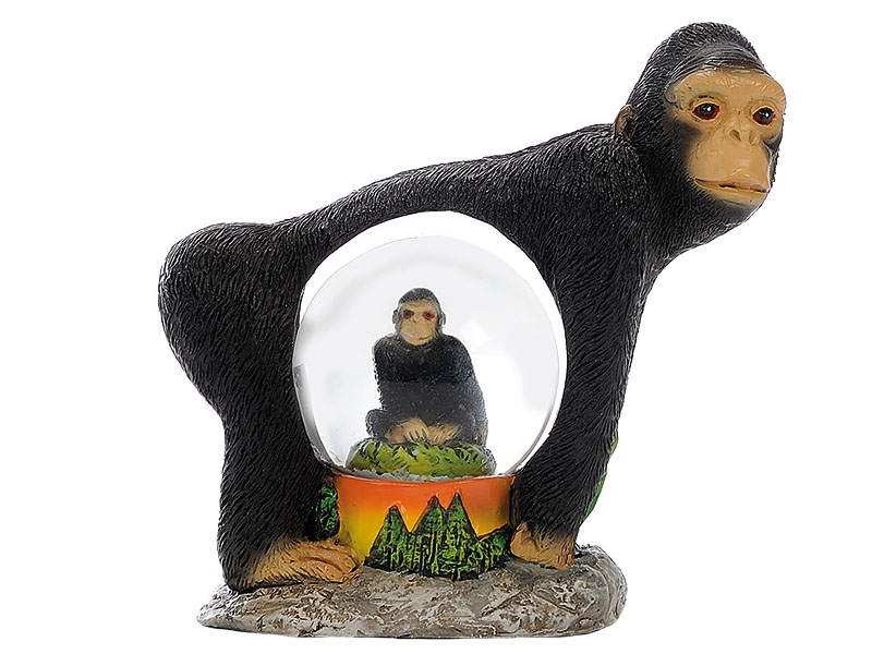 17320 Poly Affe mit Affe Glitzerkugel