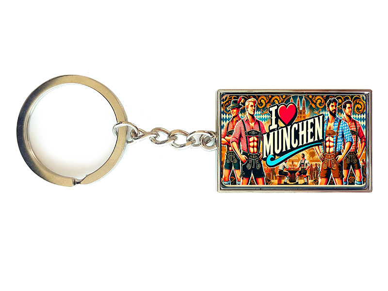 Souvenir Schlüsselanhänger rechteckig aus Metall München 3x10cm Souvenir Schlüsselanhänger rechteckig aus Metall München 3x10cm