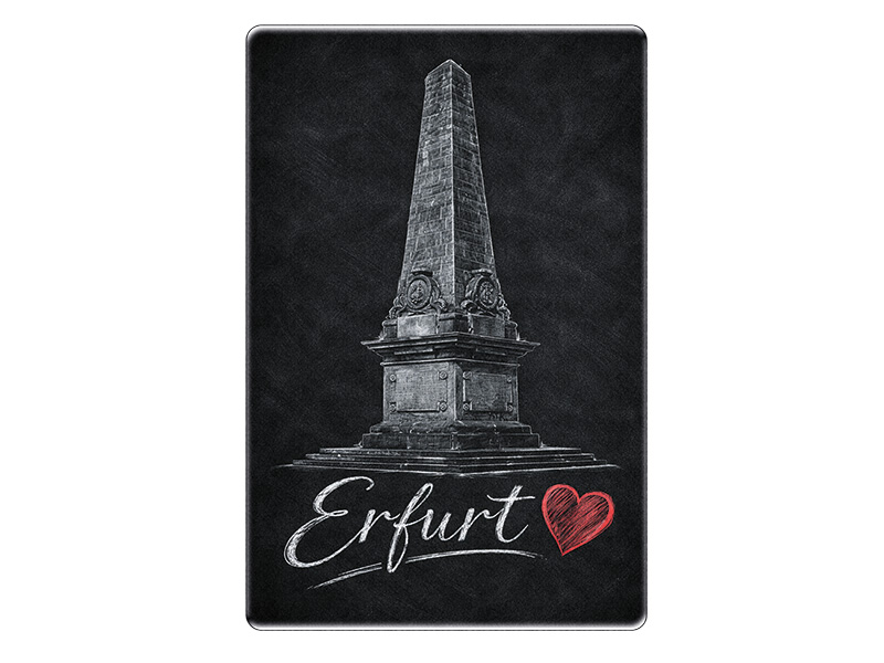 Souvenir Foto Magnet Erfurt aus Steingut 6x4,5cm